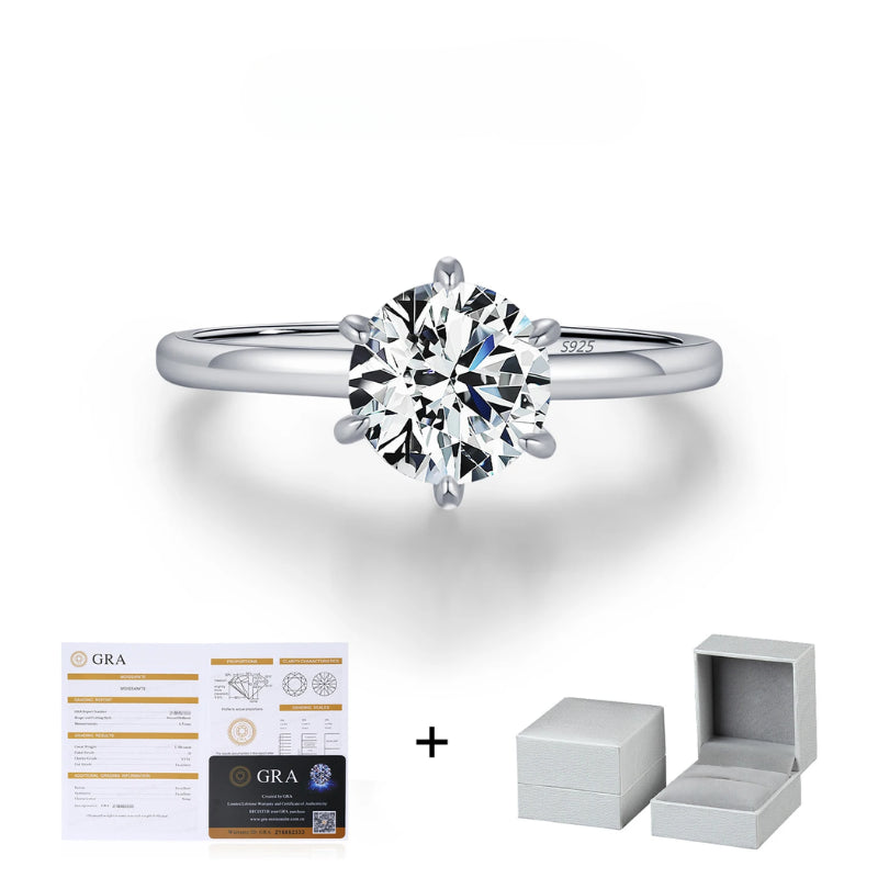 Anel Classico Solitario em Moissanite 1CT - Virena Imperior 5