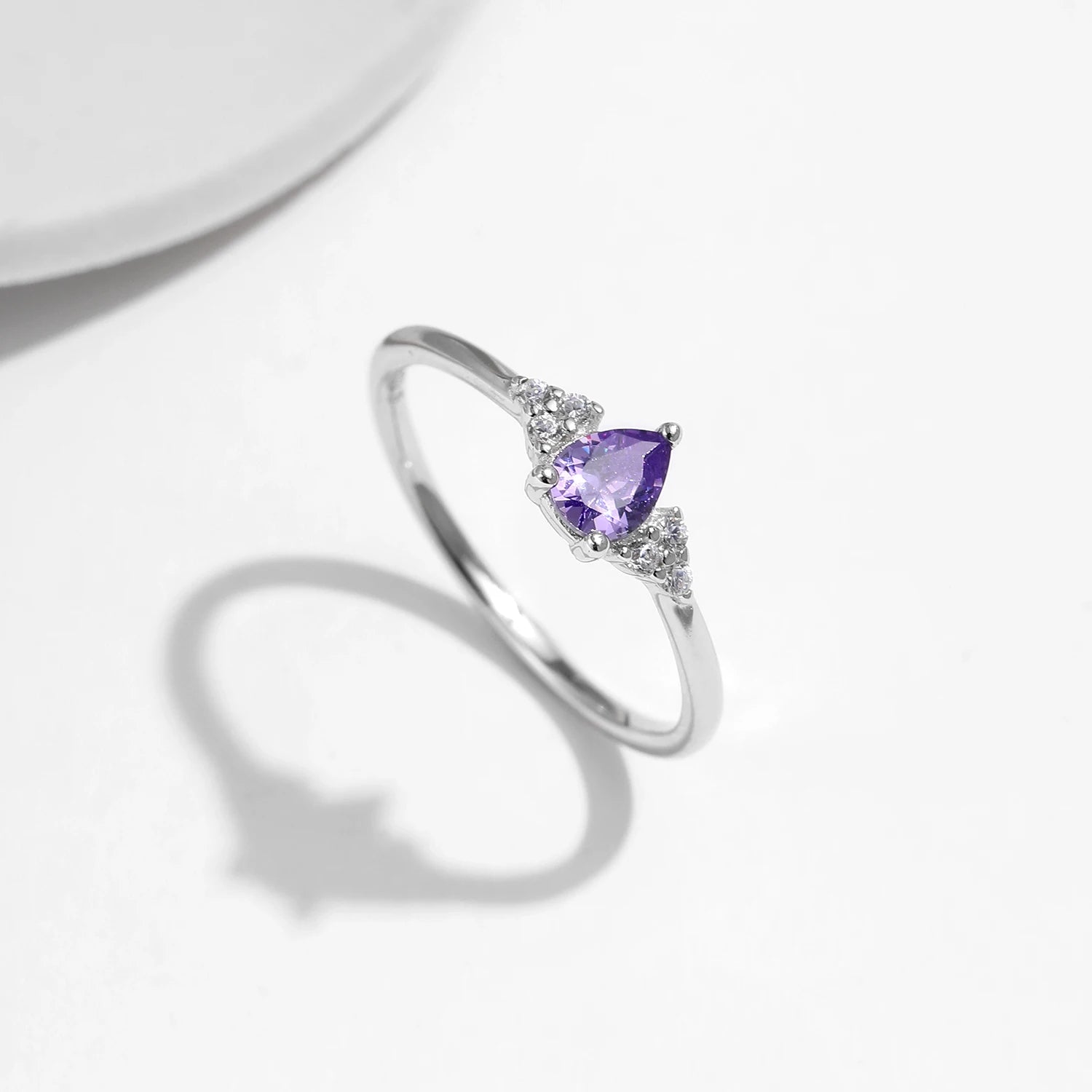 Anel Solitário Roxo em Prata 925 - Virena Violet Astral 3