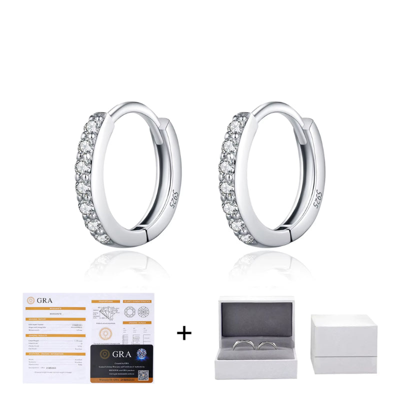 Brinco Argola em Moissanite com Certificado GRA – Virena Elorian