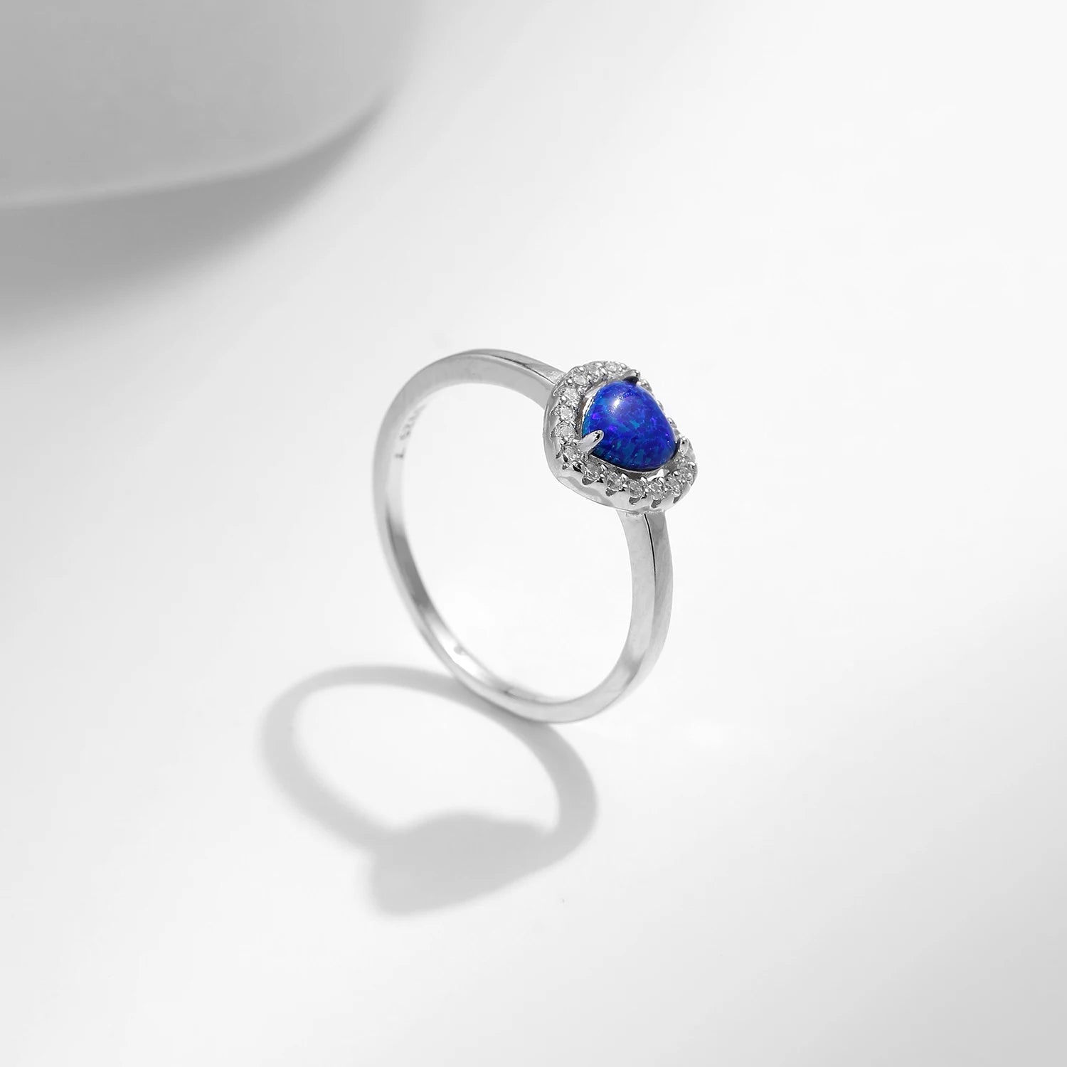 Anel Coração Azul em Prata 925 - Virena Blue Soul