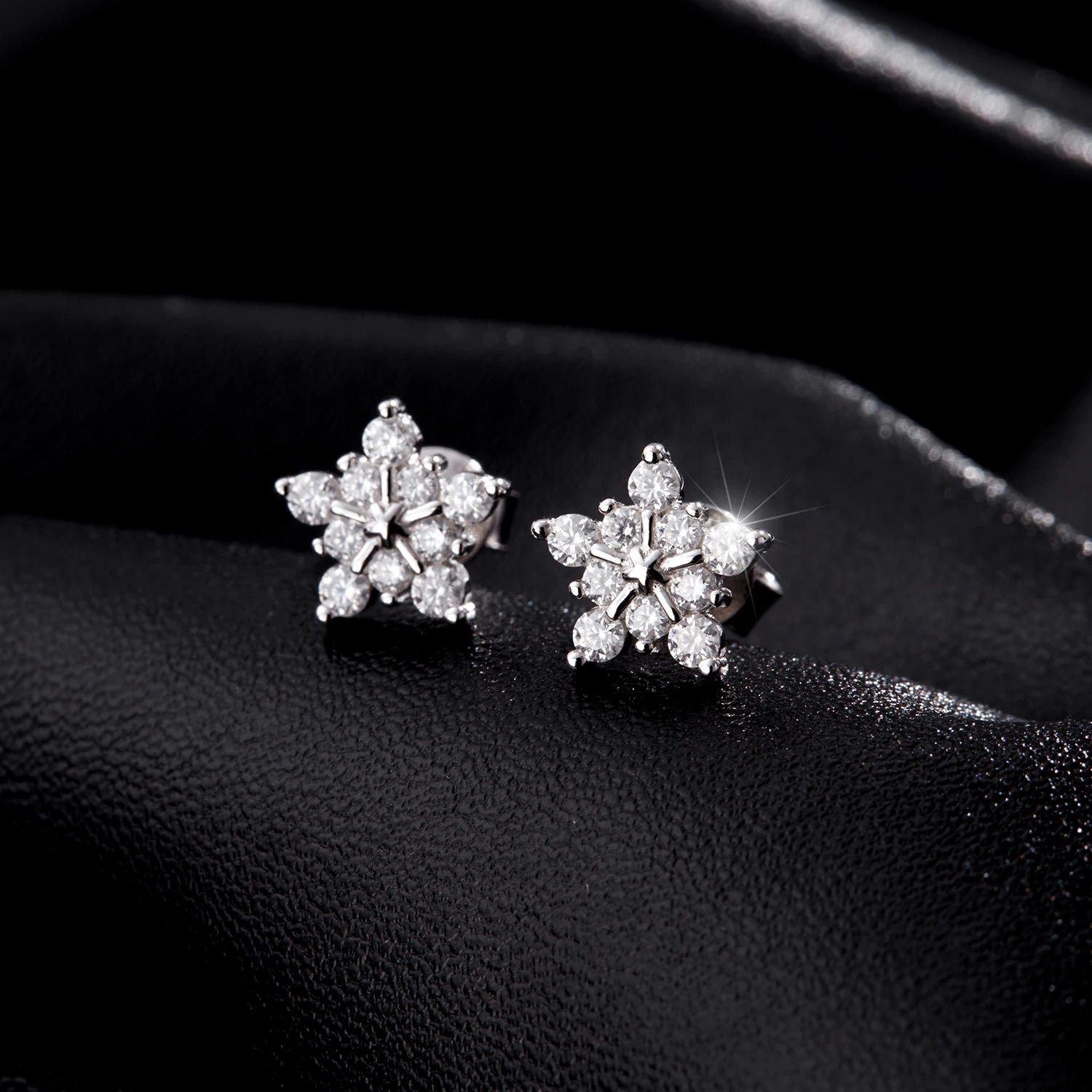 Brinco Floco de Neve em Moissanite – Virena Floccia