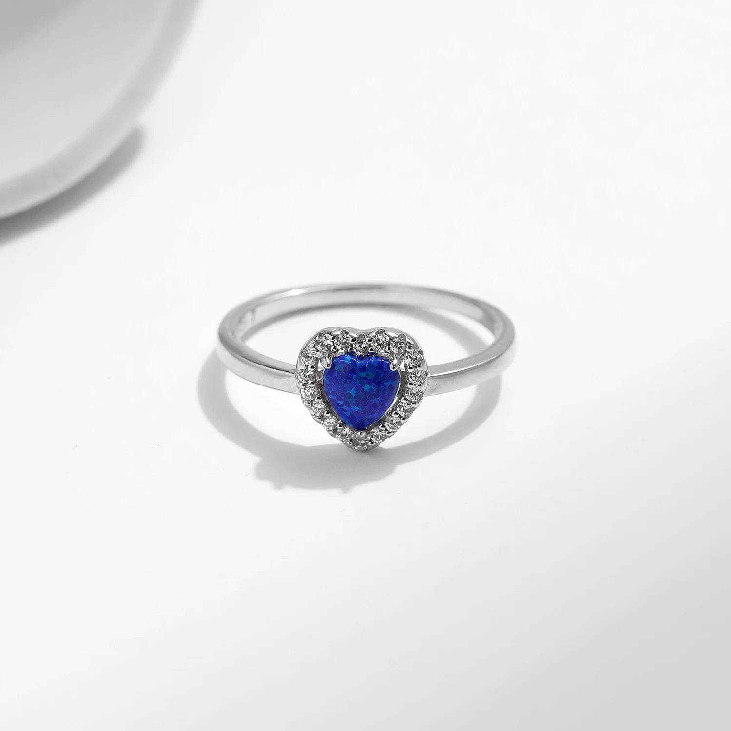 Anel Coração Azul em Prata 925 - Virena Blue Soul