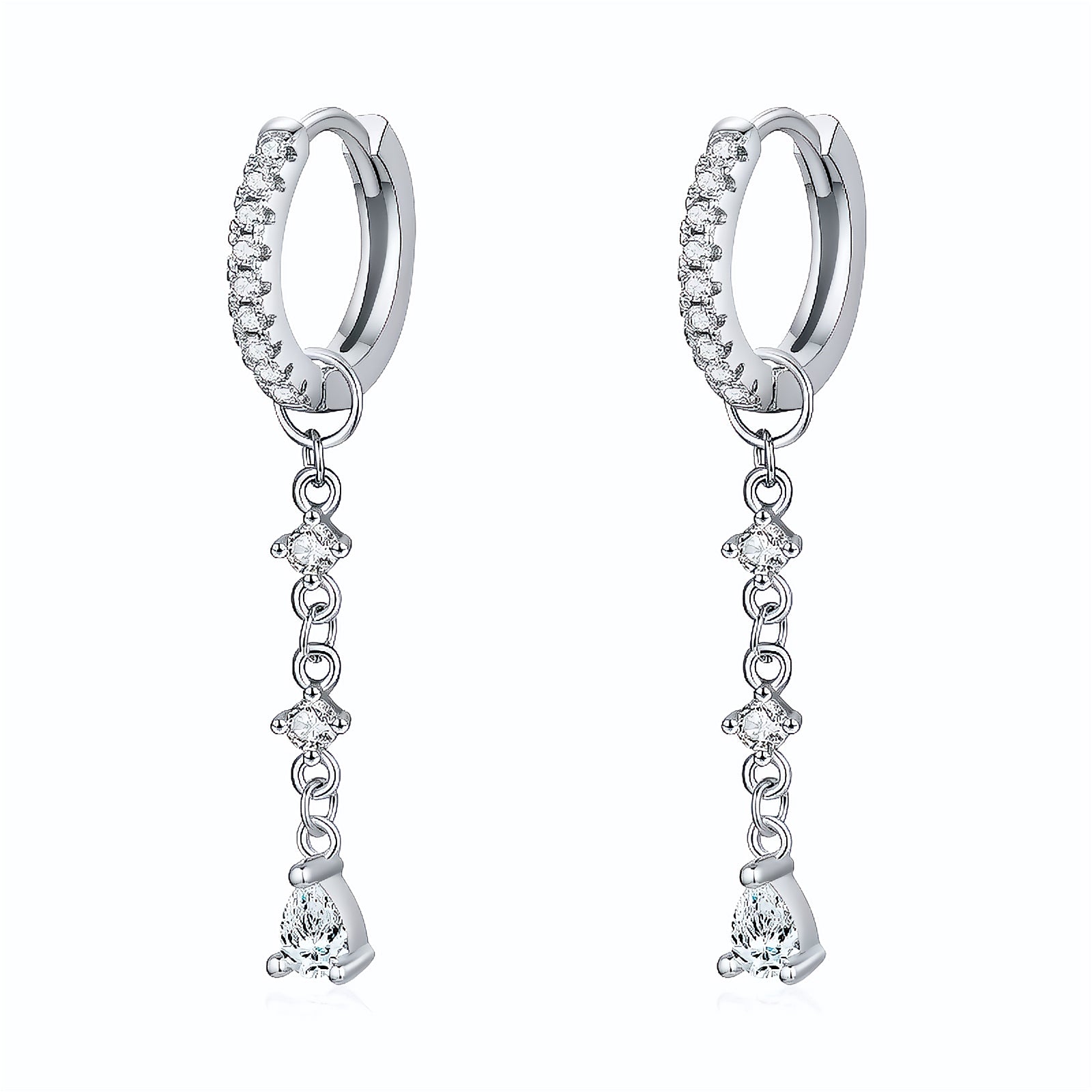 Brinco Argola Drop em Prata 925 – Virena Liora