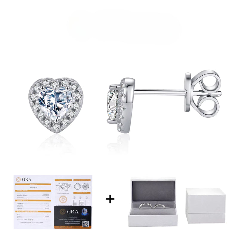 Brinco Coração em Moissanite – Virena Amélie