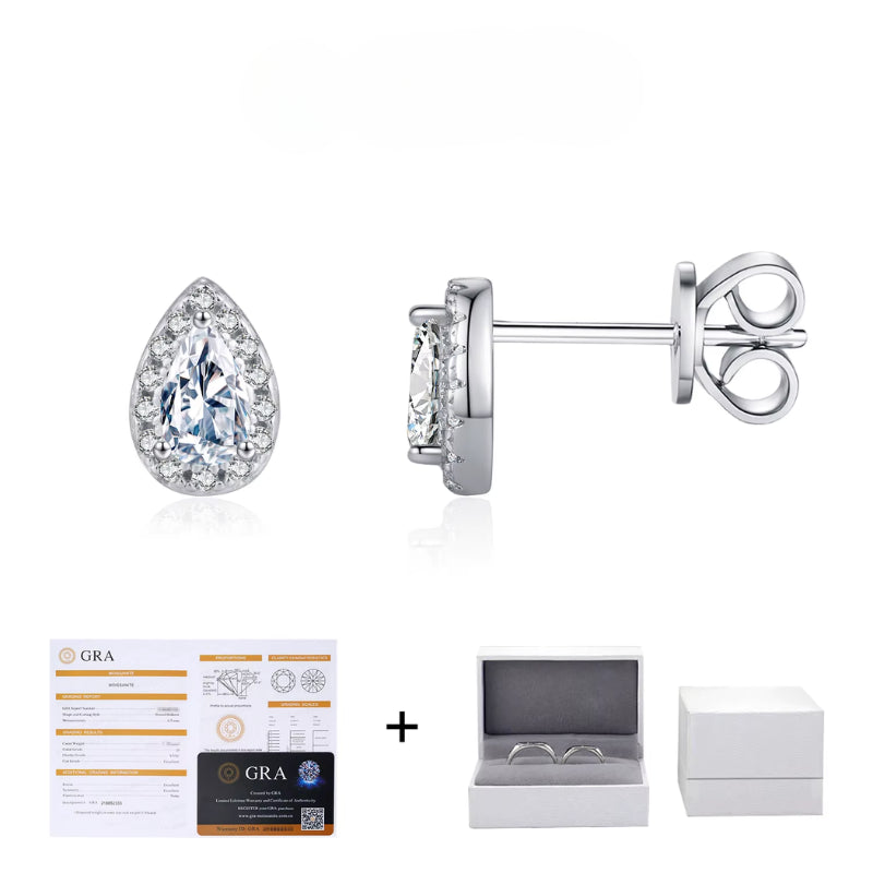 Brinco Gota Ponto de Luz em Moissanite – Virena Purelle