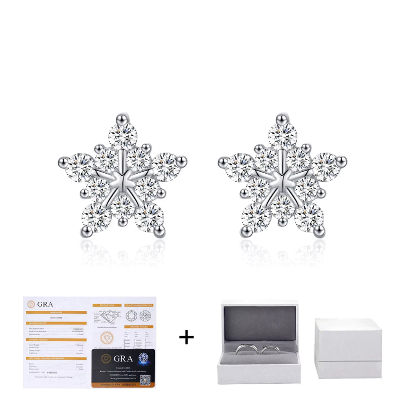 Brinco Floco de Neve em Moissanite – Virena Floccia