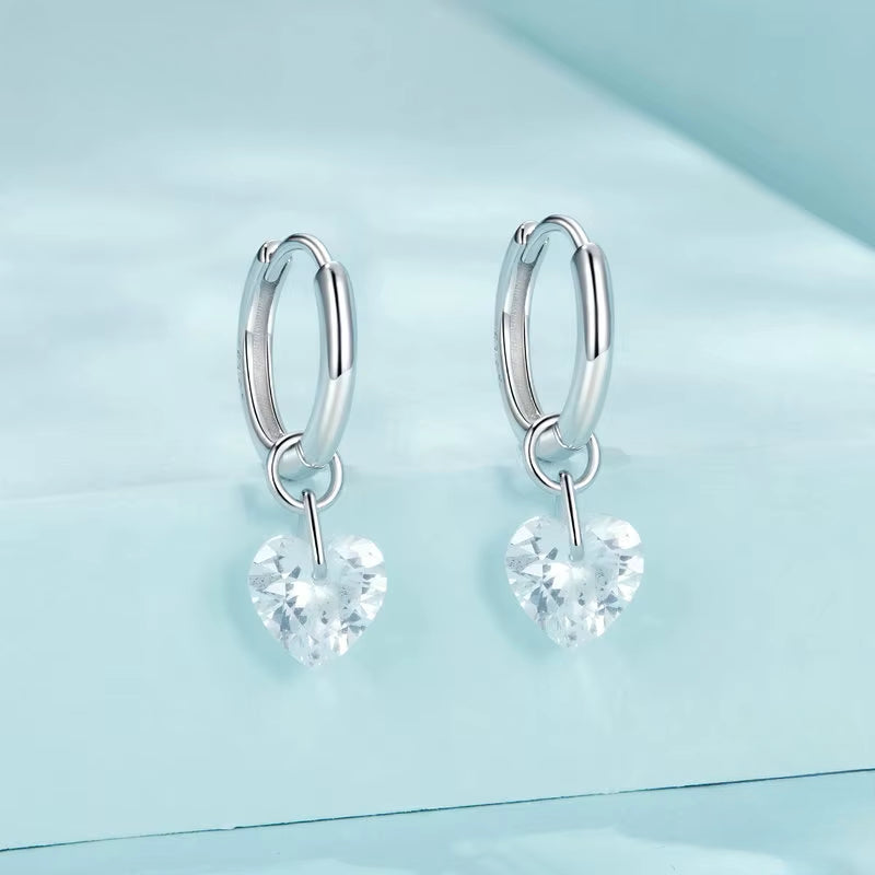 Brinco Argola Coração em Prata 925 - Virena Pure