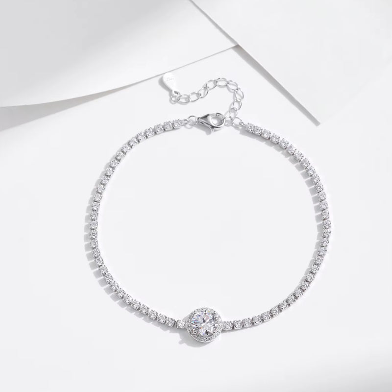 Pulseira Tennis em Prata 925 - Virena Halo