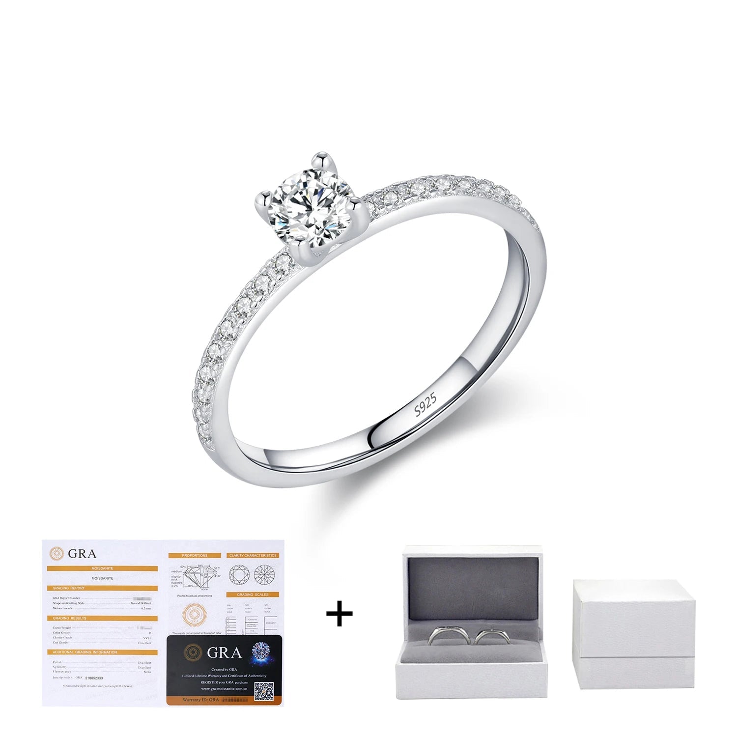 Anel Solitario em Moissanite com Certificado GRA - Virena Bellezza