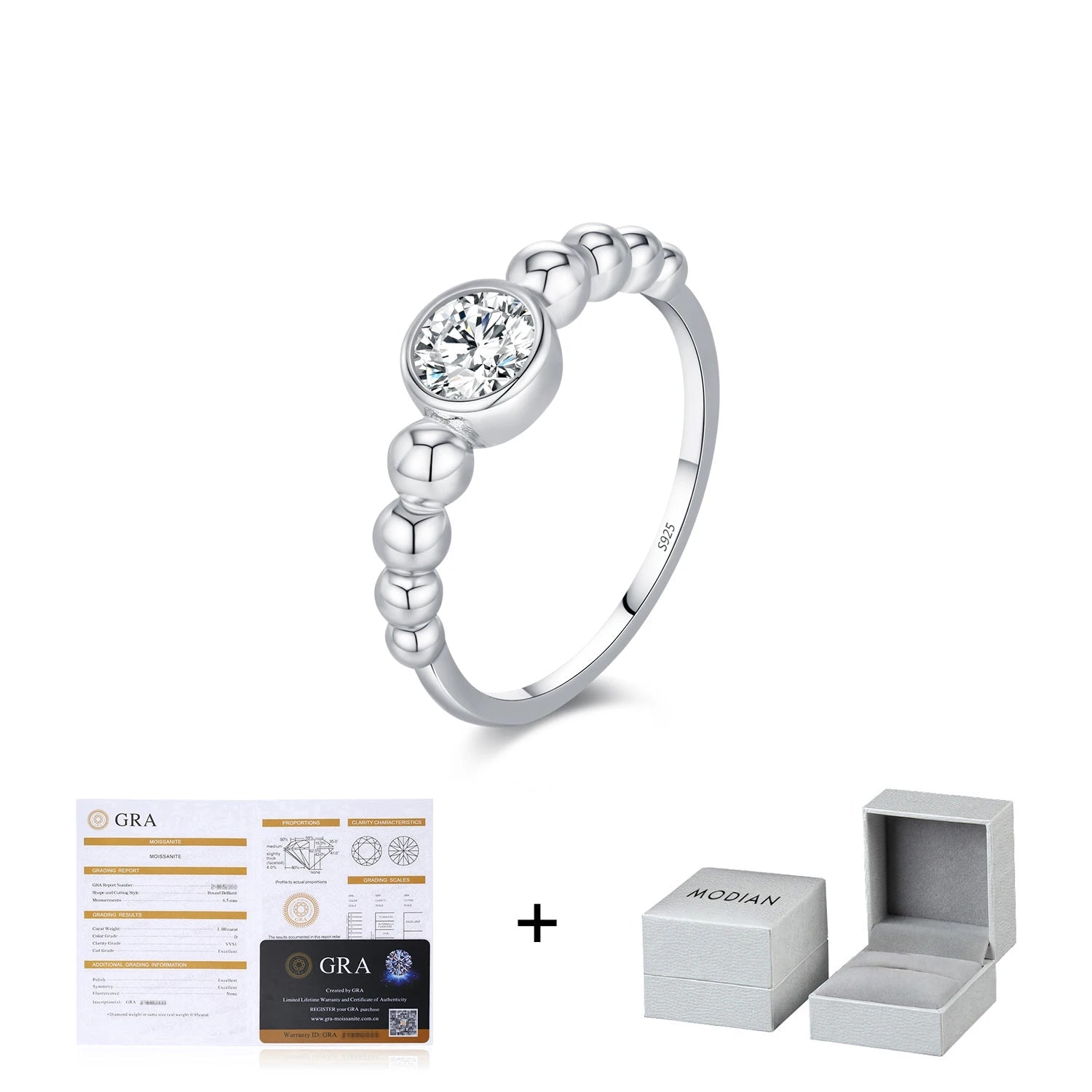 Anel em Moissanite com Certificado GRA - Virena Orbe