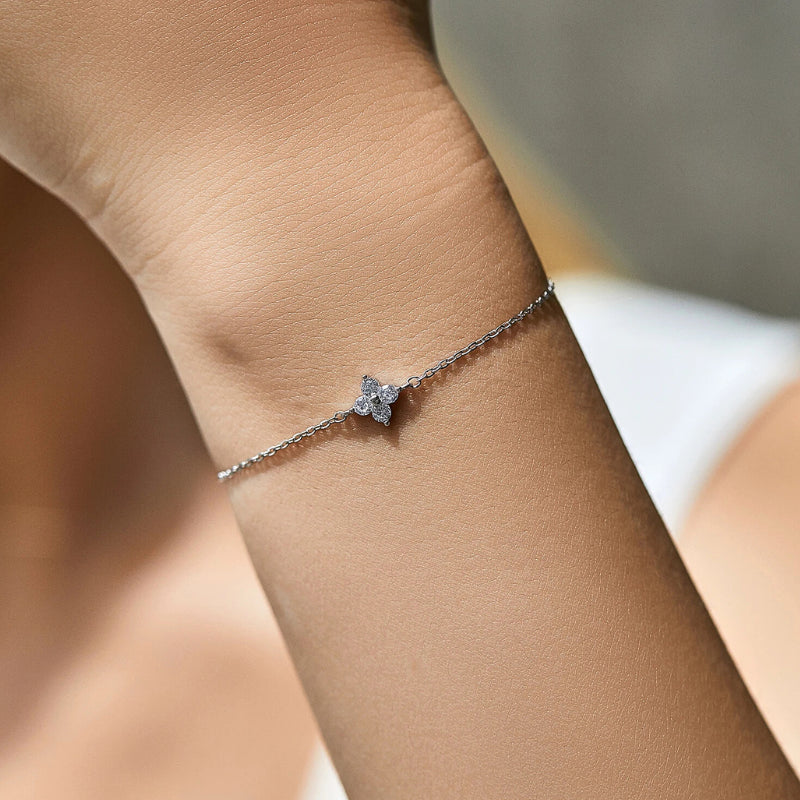 Pulseira Trevo Minimalista em Prata 925 - Virena Clover