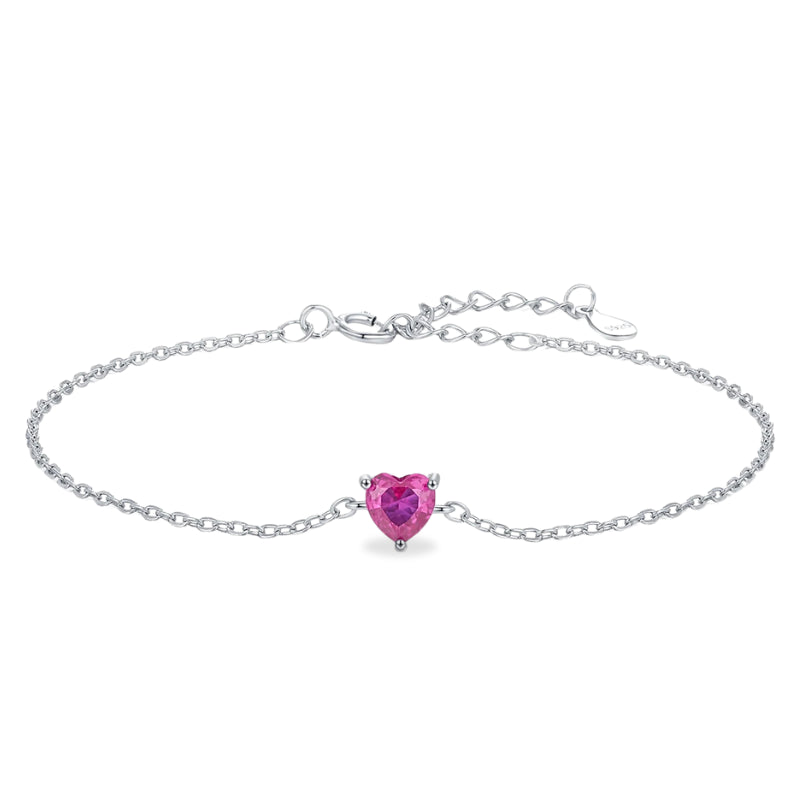 Pulseira Coração em Prata 925 - Virena Rosé Amor