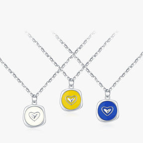 Colar Coração Esmaltado em Prata 925 – Virena Alma