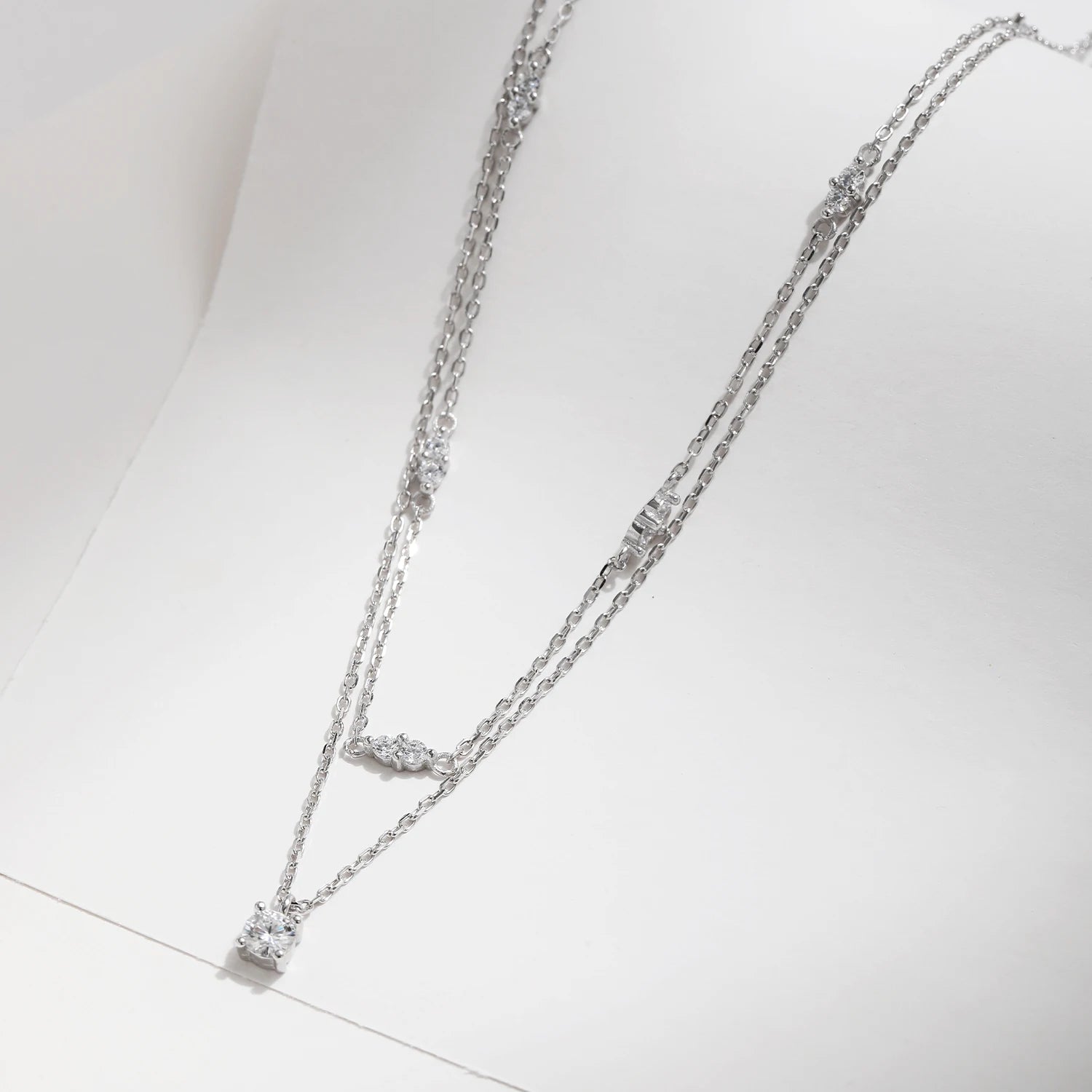 Colar Duplo em Moissanite - Virena Vespera