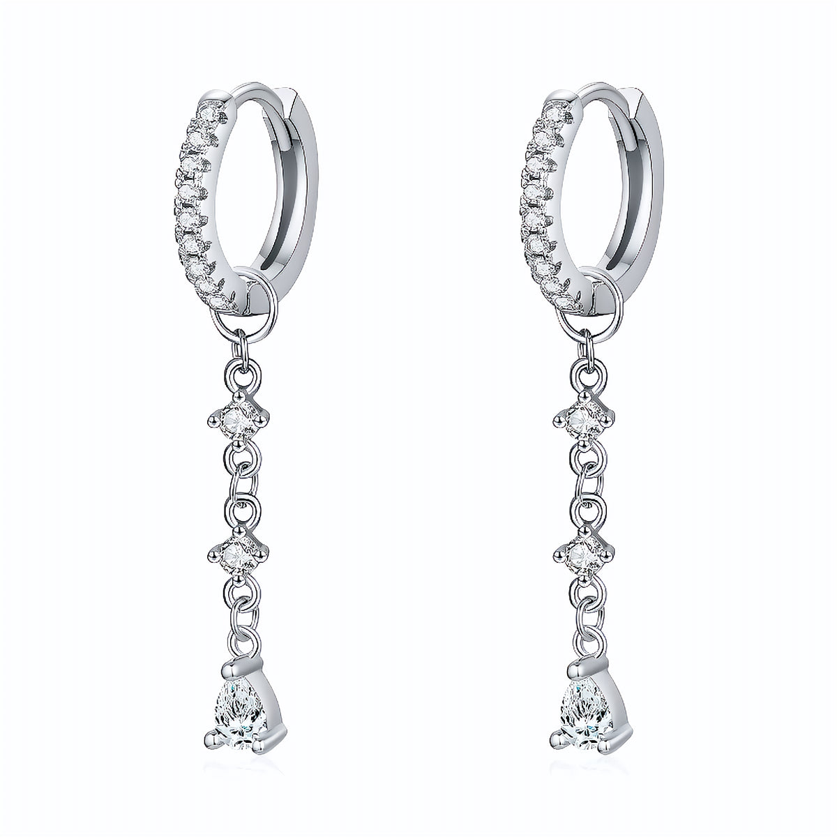 Brinco Argola Drop em Prata 925 – Virena Liora