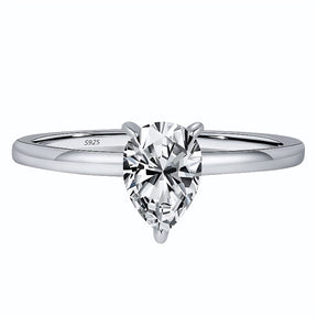Anel Solitário Gota em Moissanite - Virena Larmes