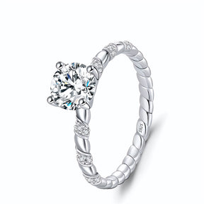 Anel Solitário em Moissanite 1CT - Virena Helix