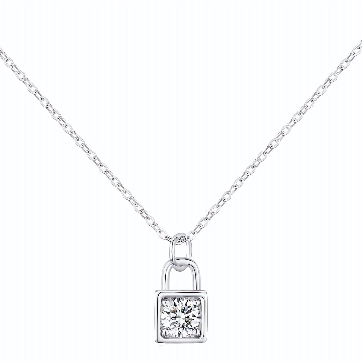 Colar Cadeado em Moissanite - Virena Everlock