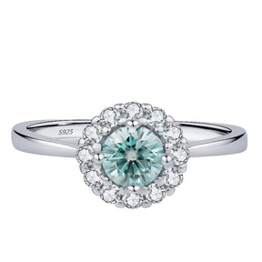 Anel Solitário Halo em Moissanite - Virena Viridis