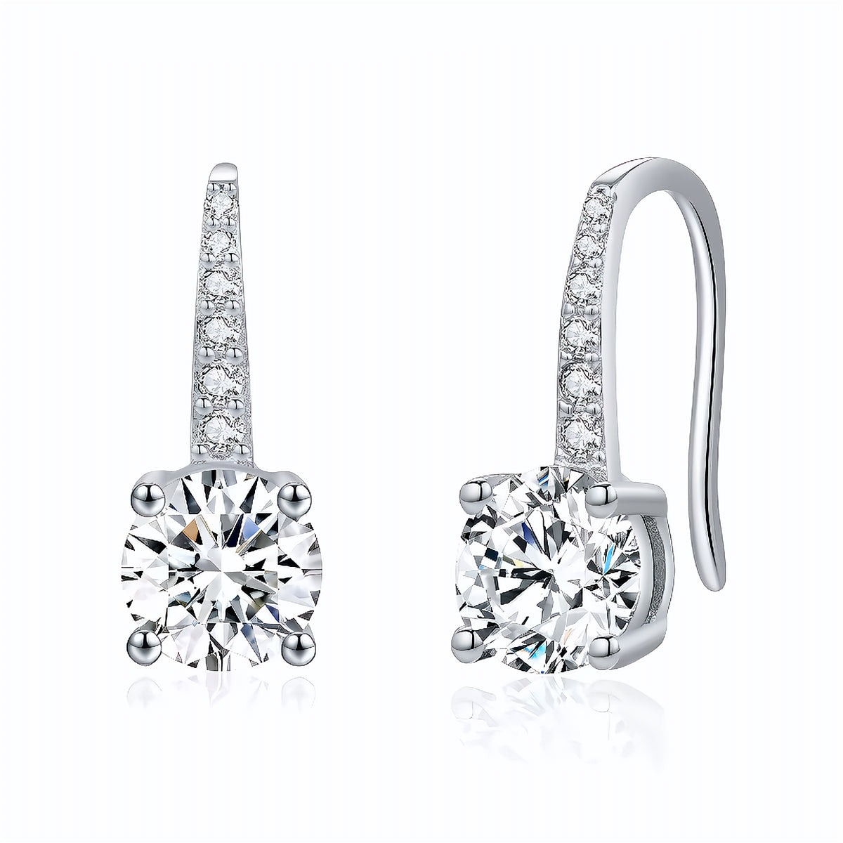 Brinco Gancho em Moissanite – Virena Arcelle