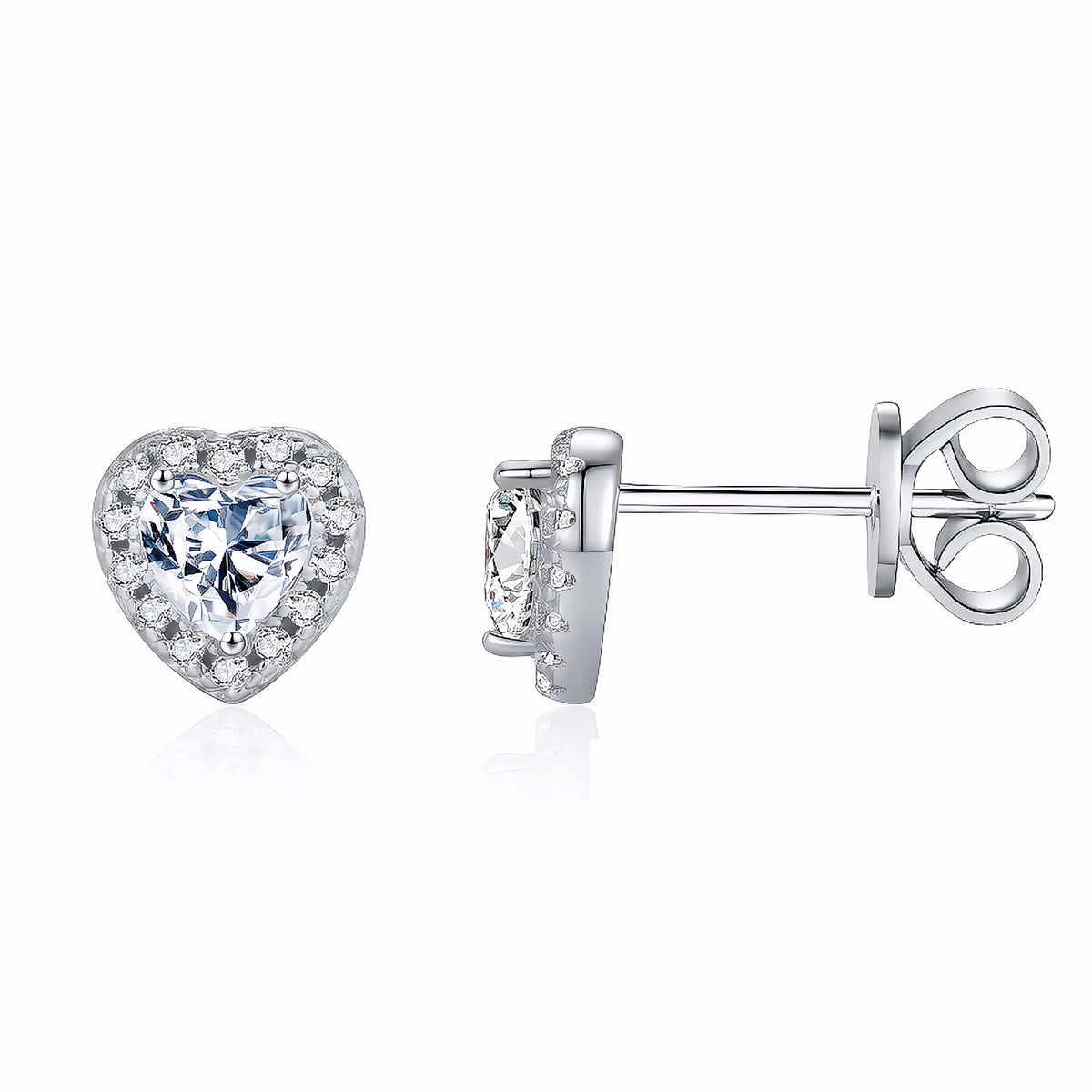 Brinco Coração em Moissanite – Virena Amélie