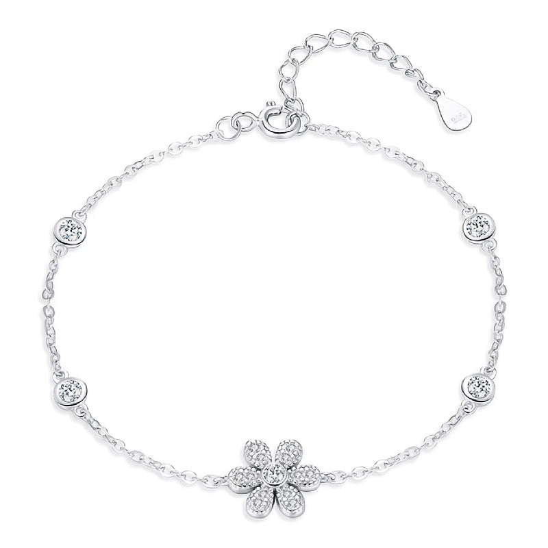 Pulseira Flor em Prata 925 - Virena Fiorella
