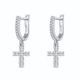 Brinco Cruz Argola em Moissanite – Virena Lux Sanctum