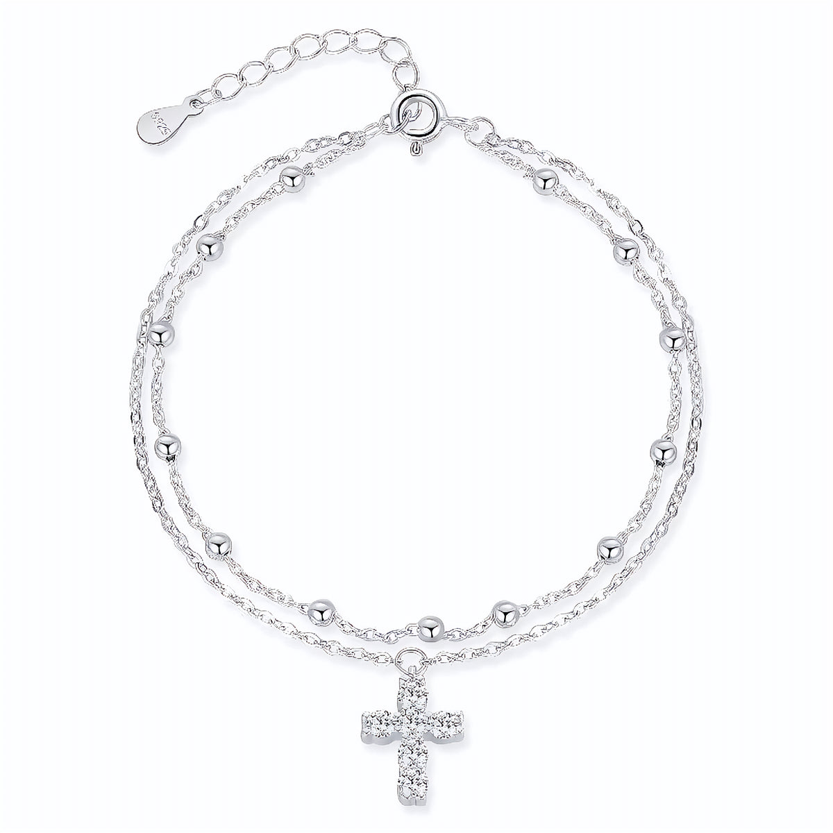 Pulseira Dupla Cruz em Prata 925 - Virena Faith