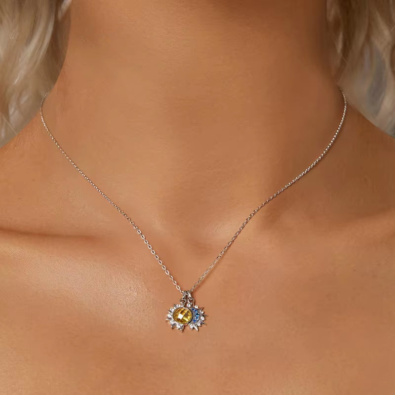 Colar em Prata 925 - Virena Sol e Lua