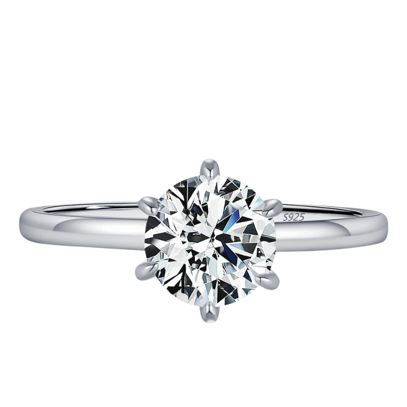 Anel Clássico Solitário em Moissanite 1CT - Virena Imperior